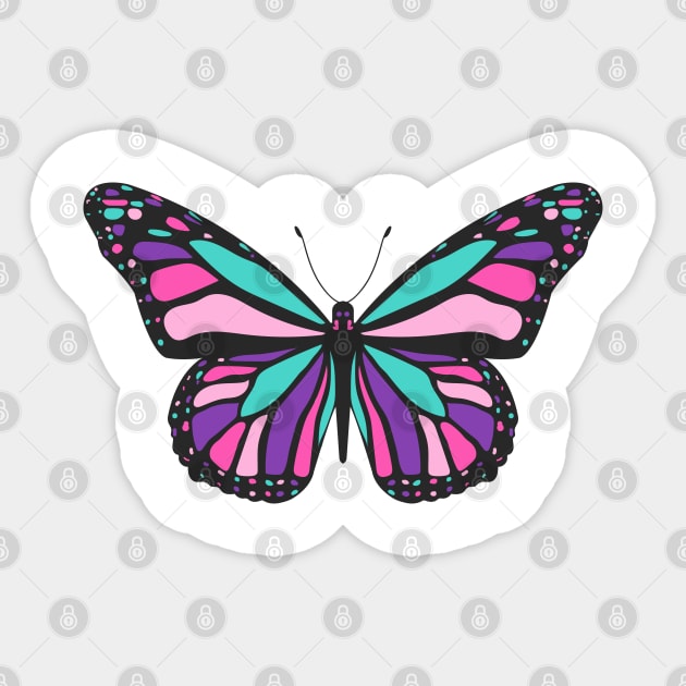 Thyroid Cancer Butterfly Sticker by yourparadigmdesign